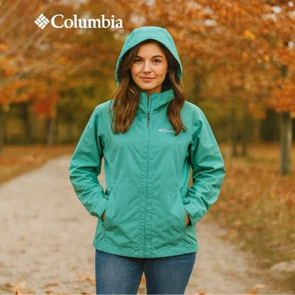 Columbia OMNI-TECH レディース　Mサイズ　エメラルドグリーン Columbia | Jackets & Coats | Columbia Womens Green Teal Hooded